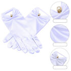 Tulle Short Satin Wedding Dress Wedding Dress Bride Stretch Pearl Gloves