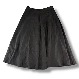 "Who What Wear" schwarzer Plissee Midi Leinen Rock Reißverschluss gefüttert Gr. 8 Boho Chic - Bild 1 von 5