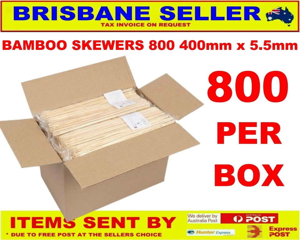 Skewers Bamboo 400mm x 5mm x 800pcs BBQ Spiral Potatoes Fruit Sticks - image 1 of 3