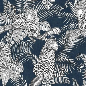 Safari & Exotic Animals Wallpaper Jungle Metallic Birds Leopards Elephants - Picture 1 of 164