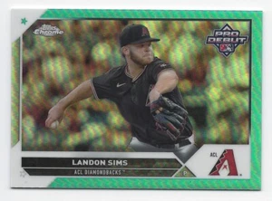 2023 Topps Pro Debut Cromo #PDC-100 Landon Sims Aqua Refractor #'d 10/75 - Imagen 1 de 2