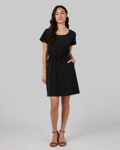 Abito donna in twill leggero con tasche 32 gradi nuovo senza etichette - NERO - Small - Foto 1 di 6