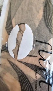 Swirl Nude Hold Ups Stockings. Ladies 8-12 Sheer abstract pattern retro glam - Picture 1 of 2