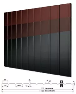 Wandblech T-7W Sonderposten 0,40 mm Trapezblech Profilblech Fassade 14,98 €/m² - Bild 1 von 12