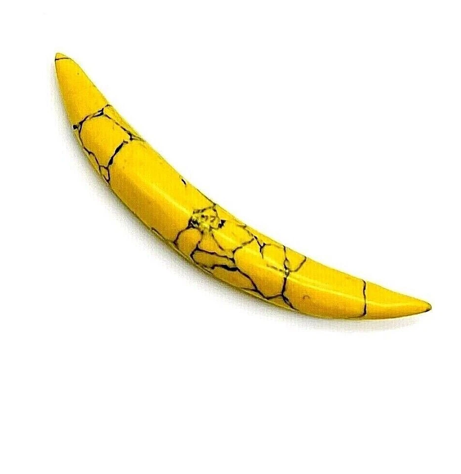 Yellow Turquoise CURVED TUSK, Septum Tusk  size 12g to 5/8'' & custom Available - Image 1 of 4
