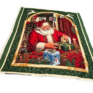 CHRISTMAS SANTA CLAUS LGD Studios VIP CRANSTON COTTON FABRIC CHEATER Panel 38X43 - Picture 1 of 13