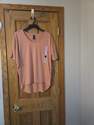 Camiseta informal Anvil Freedom para mujer melocotón camiseta tejida top poli rayón talla M nueva con etiquetas Foto 1 de 4