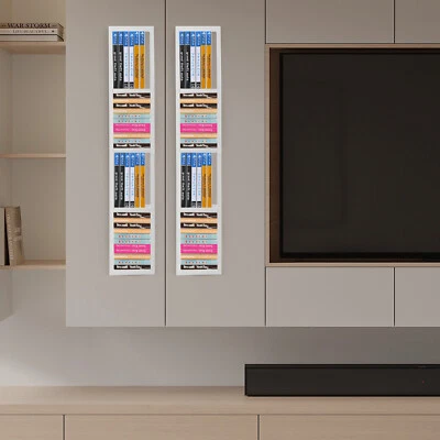 34 Inch Wall Mount Media Storage Rack, CD DVD Cube Organizer Metal Shelf Foto 1 de 4