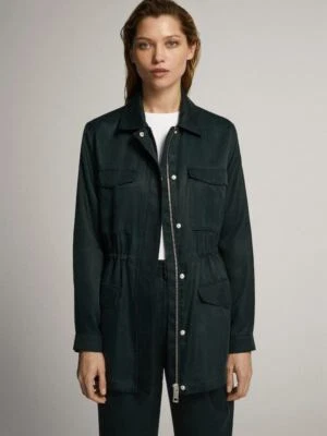 Massimo Dutti  Women Slimming Jacket with Drawstring - Image 1 of 4