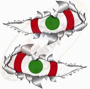 Sml Italy Italian Target Metal Rip Torn Open Sticker Drift Car Truck Van Scooter - Picture 1 of 1