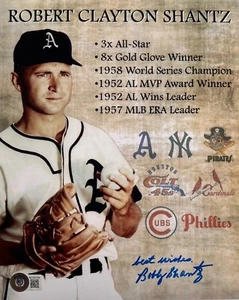 Foto Beckett BAS autografiada firmada por Bobby Shantz de los Yanquis de Nueva York 8x10 - Imagen 1 de 1