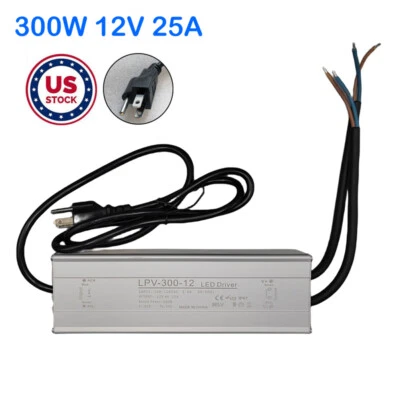 Fuente de alimentación LED 60-400W AC110V a DC12V controlador transformador adaptador impermeable Foto 1 de 4