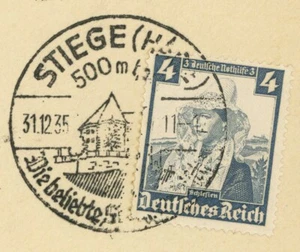 Stiege 1935 Germany Deutsches Reich Special Postmark Europe Cover - Picture 1 of 2