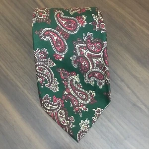 Christian Dior Cravates Mens Tie 100% Silk Paisley Gray Red Necktie Vintage - Picture 1 of 6
