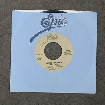 Merle Haggard Big City / My Favorite Memory 7" Vinyl Epic Records USA Country - Image 1 of 4