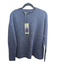 DAVID BITTON Buffalo Womens Navy Blue Knit Crew Neck Sweater SIZE Small - Picture 1 of 1