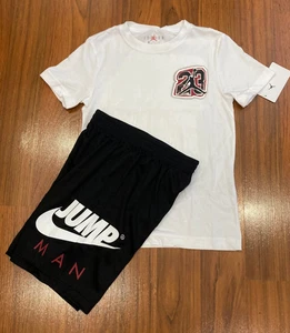 Nike Air Jordan 2pc Set T-shirt Shorts Youth Boy's Outfit Multi Size 8 (S) New - Picture 1 of 5