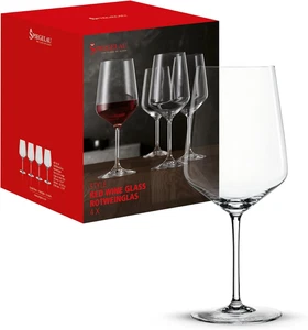 Style - Set Di 4 Calici Da Vino Rosso, Realizzati in Europa in Cristallo Senza P - Foto 1 di 12
