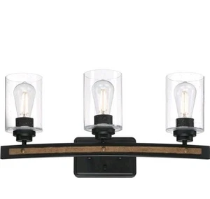 Westinghouse 6128700 Broomall 3 Light 24"W Vanity Light - Black - Picture 1 of 8