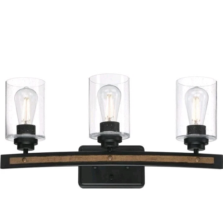 Luz de tocador Westinghouse 6128700 escoba 3 luces 24" W - negra Foto 1 de 4