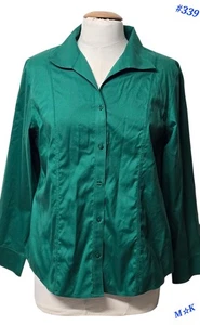 Chicos Gr. 2 bügelfrei Shirt Oberteil Knopfleiste Tunika GRÜN Langarm 100% Baumwolle - Bild 1 von 8