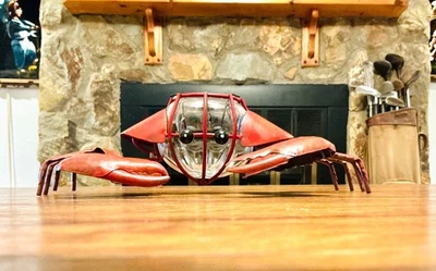 Metal Dungeness Crab Tea Light Holder W/ Glass Candle Chamber and Metal Holder - Image 1 of 4