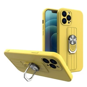 Silikonowe Etui Ring Case z Uchwyt/Podstaw na iPhone 11 Pro-żółty - Zdjęcie 1 z 3