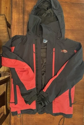 Chaqueta de pesca de alta resistencia AFTCO Hydronaut para hombre negra/roja, pequeña Foto 1 de 2