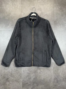 Volcom Womens Jacket Full Zip Fleece Pockets Logo Black Size L - Picture 1 of 16