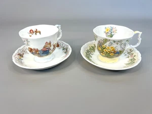 2 BRAMBLY HEDGE Royal DOULTON Teetassen und Untertassen - Frühling und Geburtstag - Bild 1 von 15