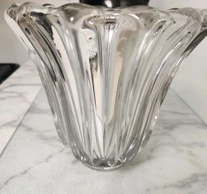 Vintage Art Deco Stern Vase Pierre D'avesn zugeschrieben für Daum Rindenstruktur - Bild 1 von 5