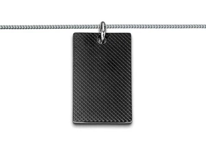 Männer Herren Edelstahl IP Schwarz Anhänger inkl 4 Zeilen Gravur mit Kette 50 cm - Bild 1 von 2