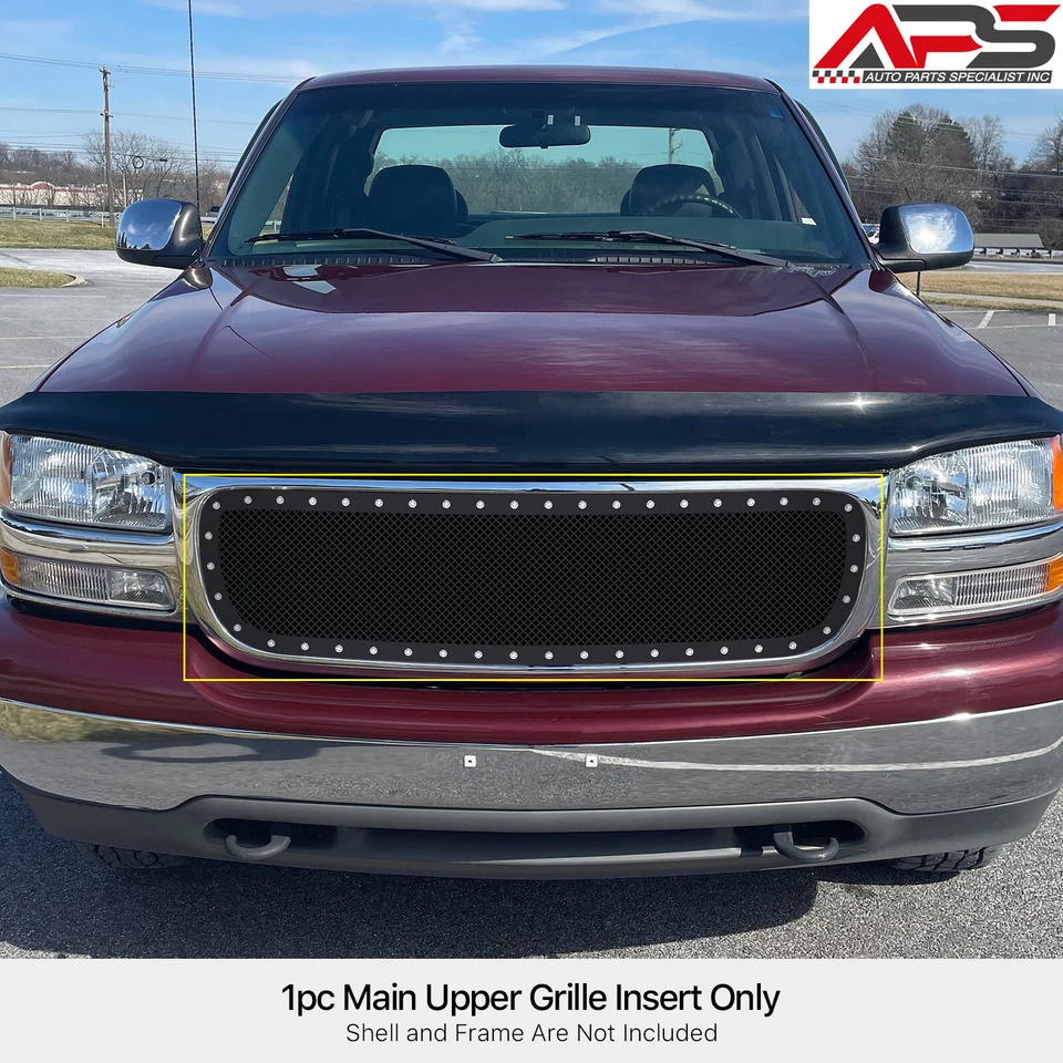 Se adapta a GMC Yukon/Denali 2001-2006 Sierra Denali 2002-2006 rejilla de remache de acero inoxidable Foto 1 de 4