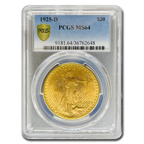 1925-D $20 Saint-Gaudens Gold Double Eagle MS-64 PCGS - SKU#249208 Cover