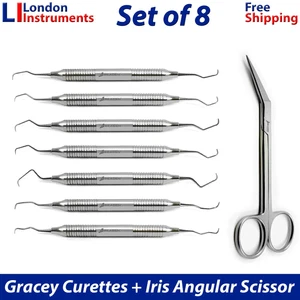 Dental Gracey Curettes Root Canal Scaler Micro Suture Tissue Angular Scissors - Picture 1 of 11