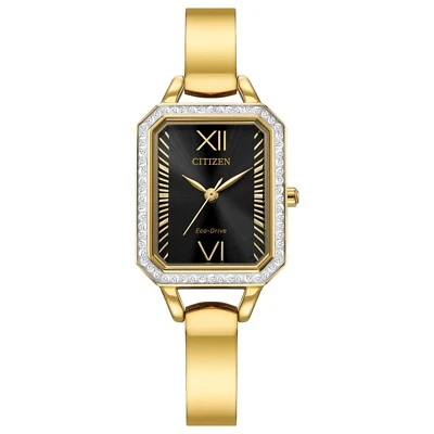 Citizen Silhouette Crystal Women's Eco-Drive Gold Jewelry Watch 23MM EM0982-54E - Image 1 of 3
