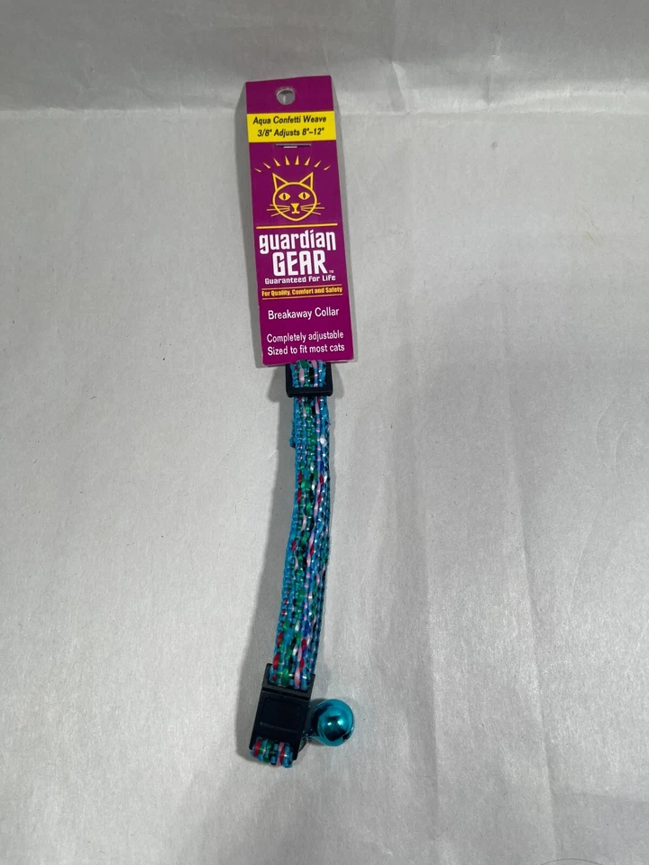 Guardian Gear Cat Collar Aqua Confetti Breakaway Bell Cute Adjustable Safety - Image 1 of 4