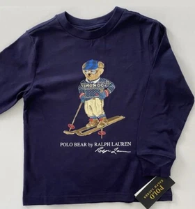 NWT, Boys Polo Ralph Lauren Navy Polo Bear T-Shirt. Size M(10-12). Eu 146/152 - Picture 1 of 1