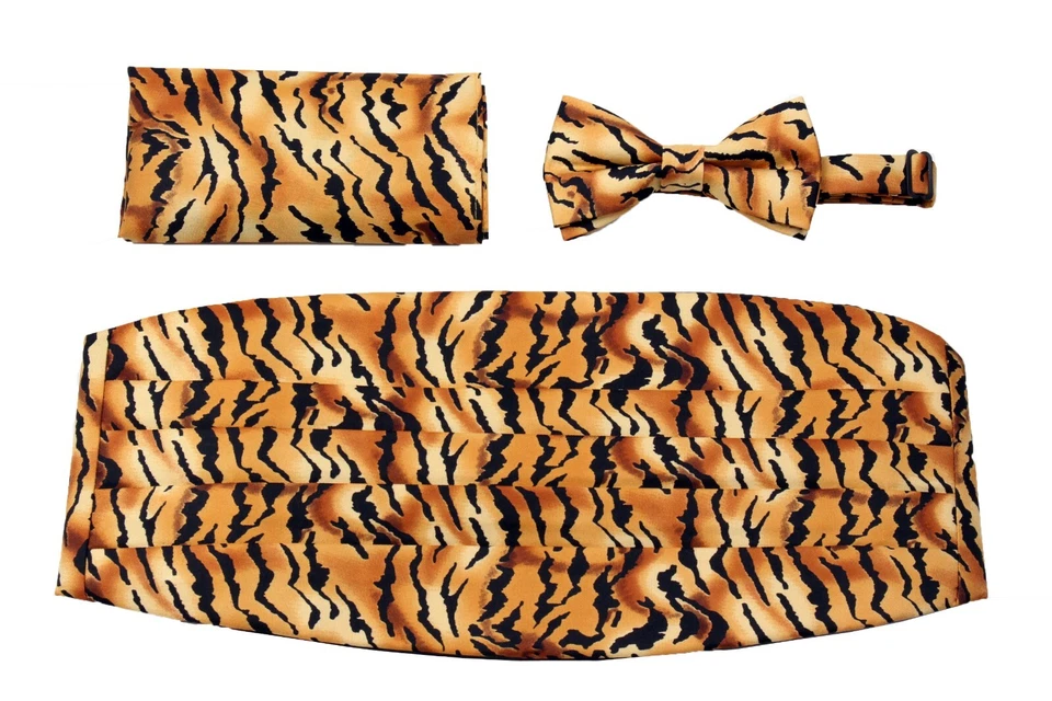 Conjunto de pañuelos de pajarita con estampado de animales de tigre para hombre formales fiestas bodas Foto 1 de 4