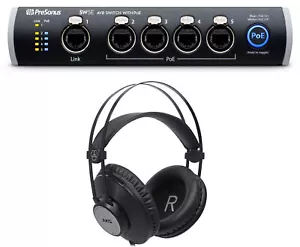 PRESONUS SW5E 5-Port AVB Switch w/ PoE, Rack Mountable+AKG Studio Headphones - Picture 1 of 6