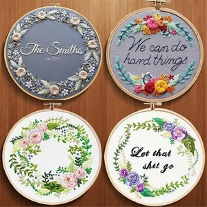 Oferta Flores Juego de Punto Cruz Hecho a Mano Labores Arte Divertido Palabras - Imagen 1 de 5