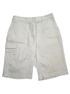 Kim Rogers Womens White Stretch Cargo Shorts 12 - Picture 1 of 3