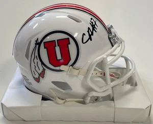 CAM CAMERON RISING SIGNED UTAH UTES RIDDELL MINI HELMET BECKETT WITNESS COA - Picture 1 of 3