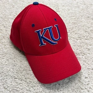 KU Jayhawks University of Kansas Mütze Kappe nicht verstellbar rot M/L Zephyr College NCAA - Bild 1 von 8