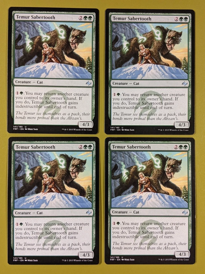 Temur Sabertooth x4 Fate Reforged 4x Playset Magic the Gathering MTG - Image 1 of 1