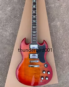 Chitarra Elettrica Personalizzata 6 Corde SG Guscio Colorato Intarsio Bind Tasti ABR Bridge Rosso - Foto 1 di 11