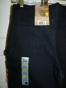  Salopette da lavoro Carhartt Loose Original Fit Washed Duck pantaloni da falegname 34X34 NAV - Foto 1 di 3