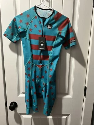NWT Wattie Ink Women's Patriot 3 Contender Speedsuit Tri (Riviera) Size Medium - Image 1 of 4