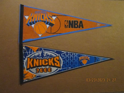 NBA New York Knicks Vintage Lot of 2 Circa 2000 Team Logo Basketball Pennants Cover