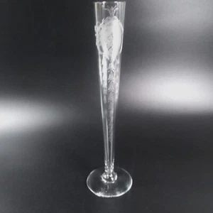 Tiffin Franciscan Bud Vase Classic Etched Shawl Dancer Clear Flared Glass c 1914 - Picture 1 of 11